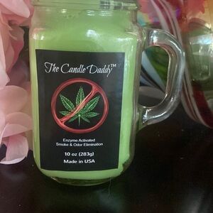 Enzyme activated, smoke and odor, elimination candle